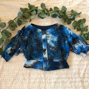 Tie Dye, Button Down, Fringe Dress Shirt